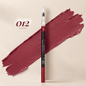 Realbeauty lip liner pencil with blending brush in shade 012, shown against a rich berry-pink colour swatch