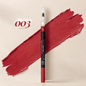 Realbeauty lip liner pencil with blending brush in shade 003, shown against a bright red colour swatch