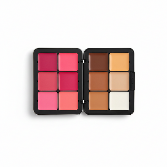 RealBeauty Professional Cream Blusher & Contour Palette – Long Lasting Makeup